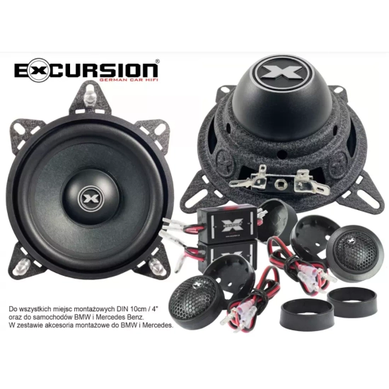 Excursion PX-4C ECO do BMW i Mercedes  2-drożny zestaw głośnikowy SQ: tweetery 20mm, woofery 100mm do niektórych BMW, Mercedesa i innych - 3ohm, 75/20